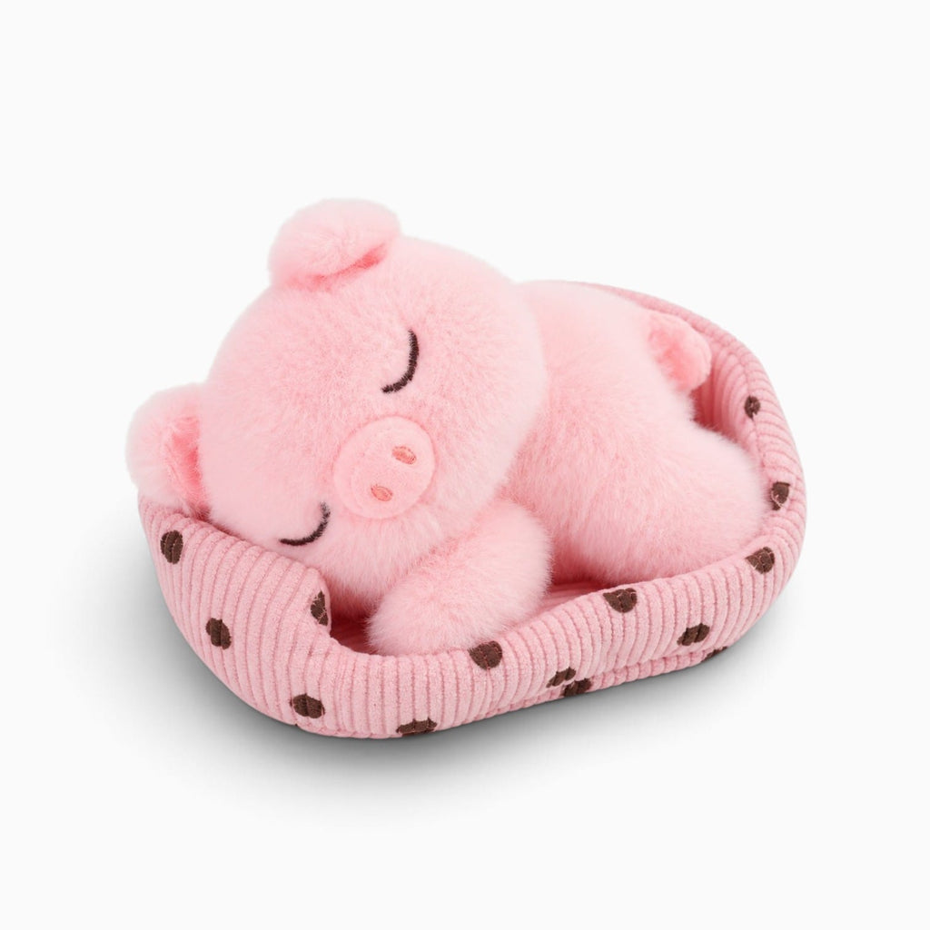 kuscheltierland Rosa / 14cm Kleines rosa Schwein-Kuscheltier in einem Körbchen
