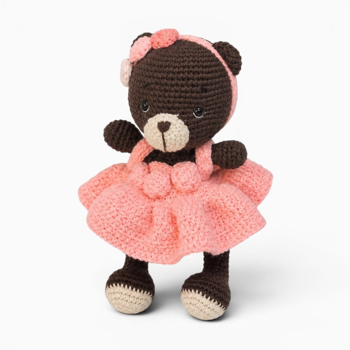 kuscheltierland Rosa / 16cm Gehäkeltes Bären Kuscheltier