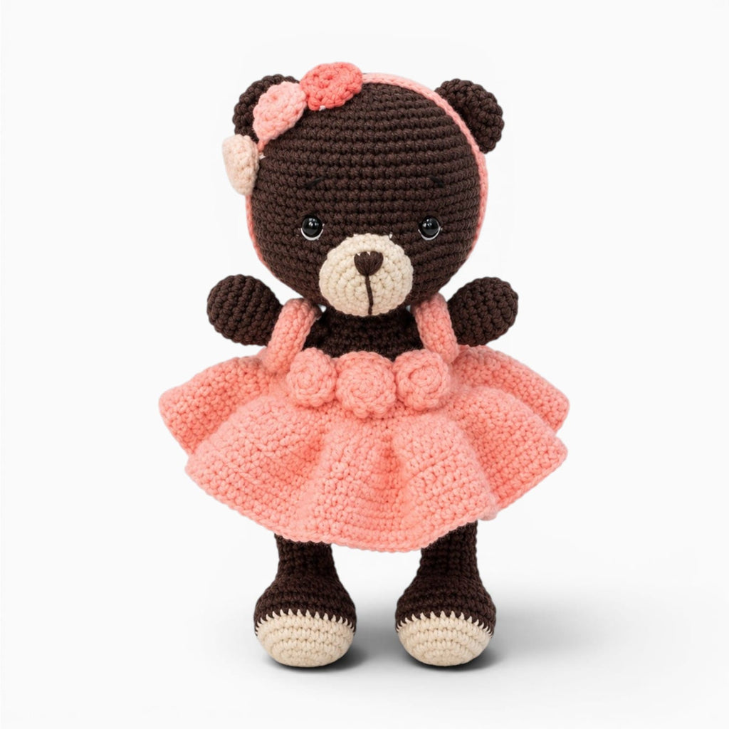 kuscheltierland Rosa / 16cm Gehäkeltes Bären Kuscheltier