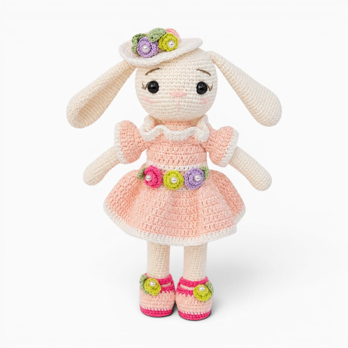 kuscheltierland Rosa / 27cm Gehäkeltes Hasen Kuscheltier