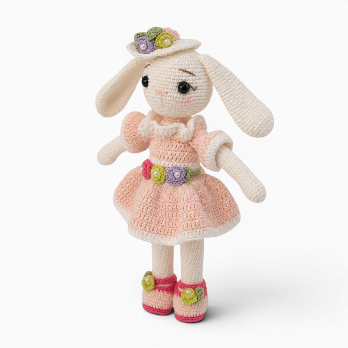 kuscheltierland Rosa / 27cm Gehäkeltes Hasen Kuscheltier