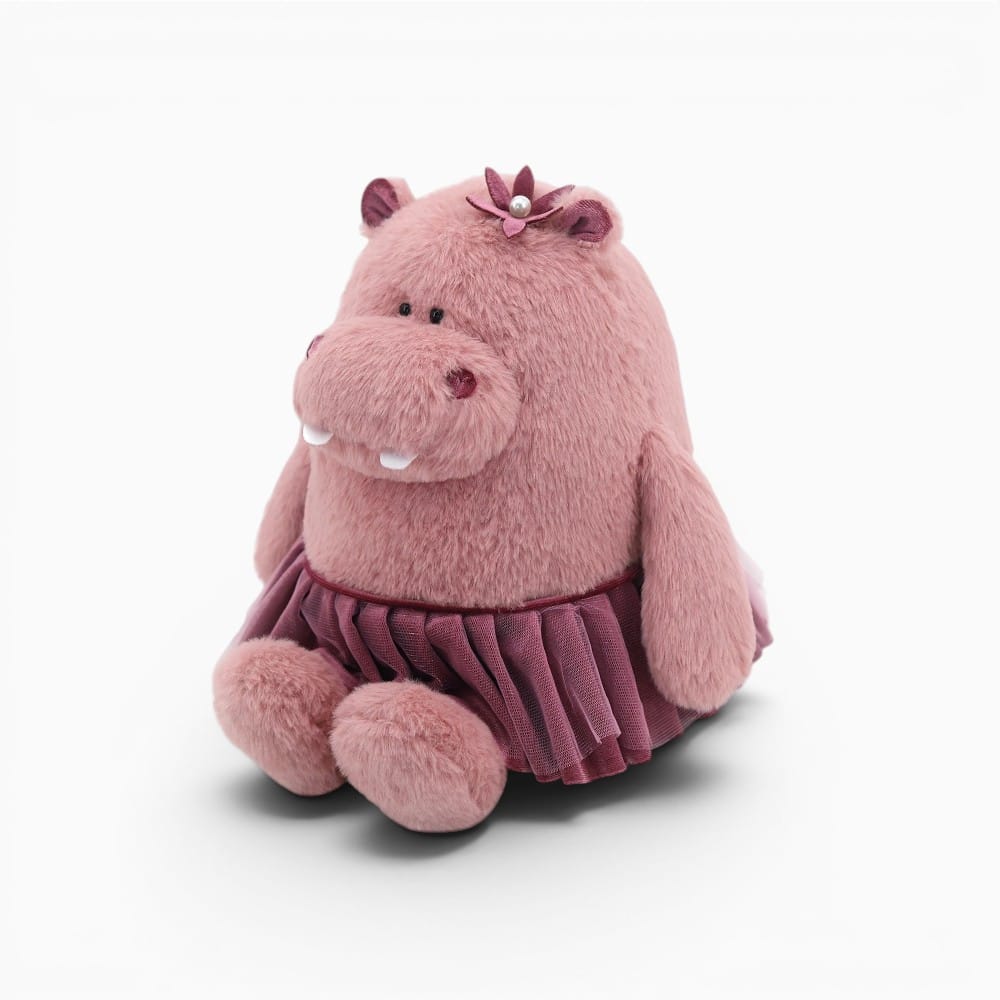 kuscheltierland Rosa / 27cm Rosa Nilpferd Plüschtier mit Rock