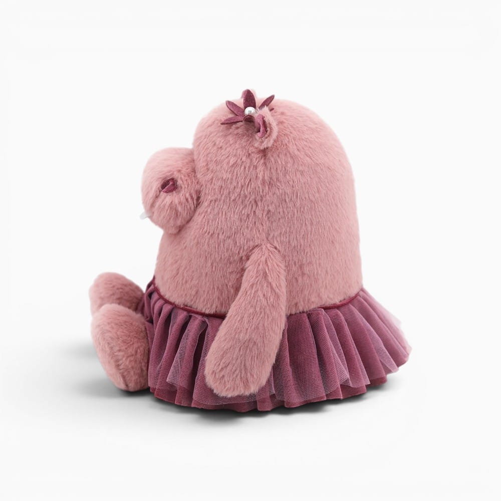 kuscheltierland Rosa / 27cm Rosa Nilpferd Plüschtier mit Rock