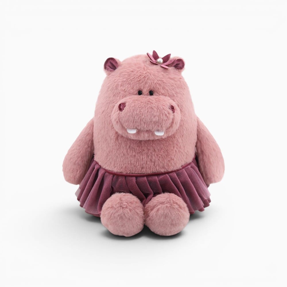 kuscheltierland Rosa / 27cm Rosa Nilpferd Plüschtier mit Rock