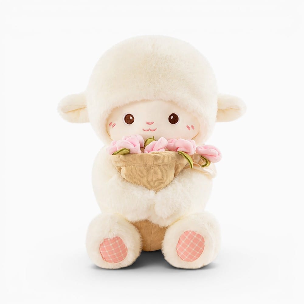 kuscheltierland Rosa / 30cm 30/45Cm Cute Rose Little Lamb Plush Toy Adorable Doll Stuffed Soft Sheep Flower Valentine's Day Gifts for Girlfriends Home Decor
