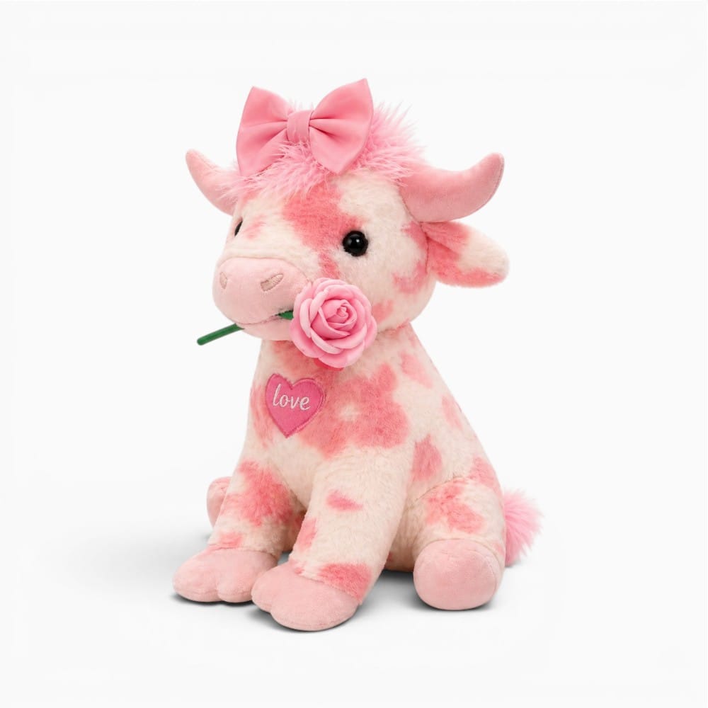 kuscheltierland Rosa / 35cm New Pink Highland Cow Stuffed Animals Plush Toy Anime Peripherals Toy Birthday Christmas Valentine's Day Gift