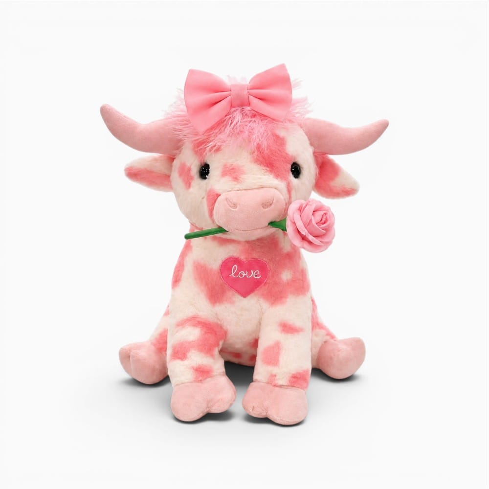kuscheltierland Rosa / 35cm New Pink Highland Cow Stuffed Animals Plush Toy Anime Peripherals Toy Birthday Christmas Valentine's Day Gift