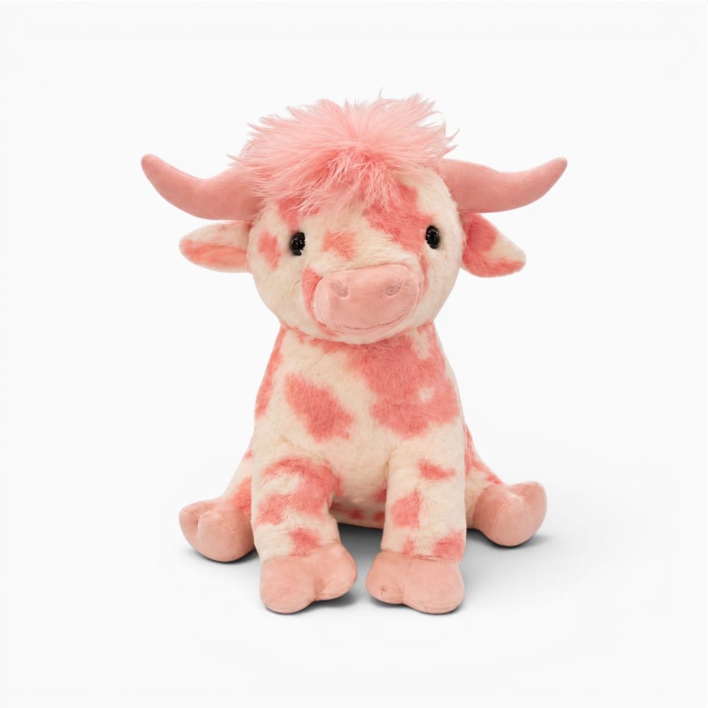 kuscheltierland Rosa New Pink Highland Cow Stuffed Animals Plush Toy Anime Peripherals Toy Birthday Christmas Valentine's Day Gift