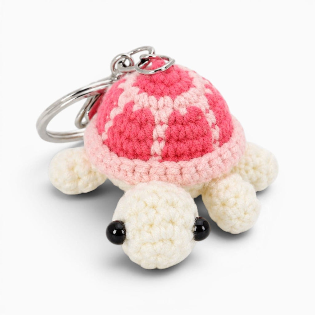 kuscheltierland Rosa Rosa gehäkelter Schildkröten Schlüsselanhänger