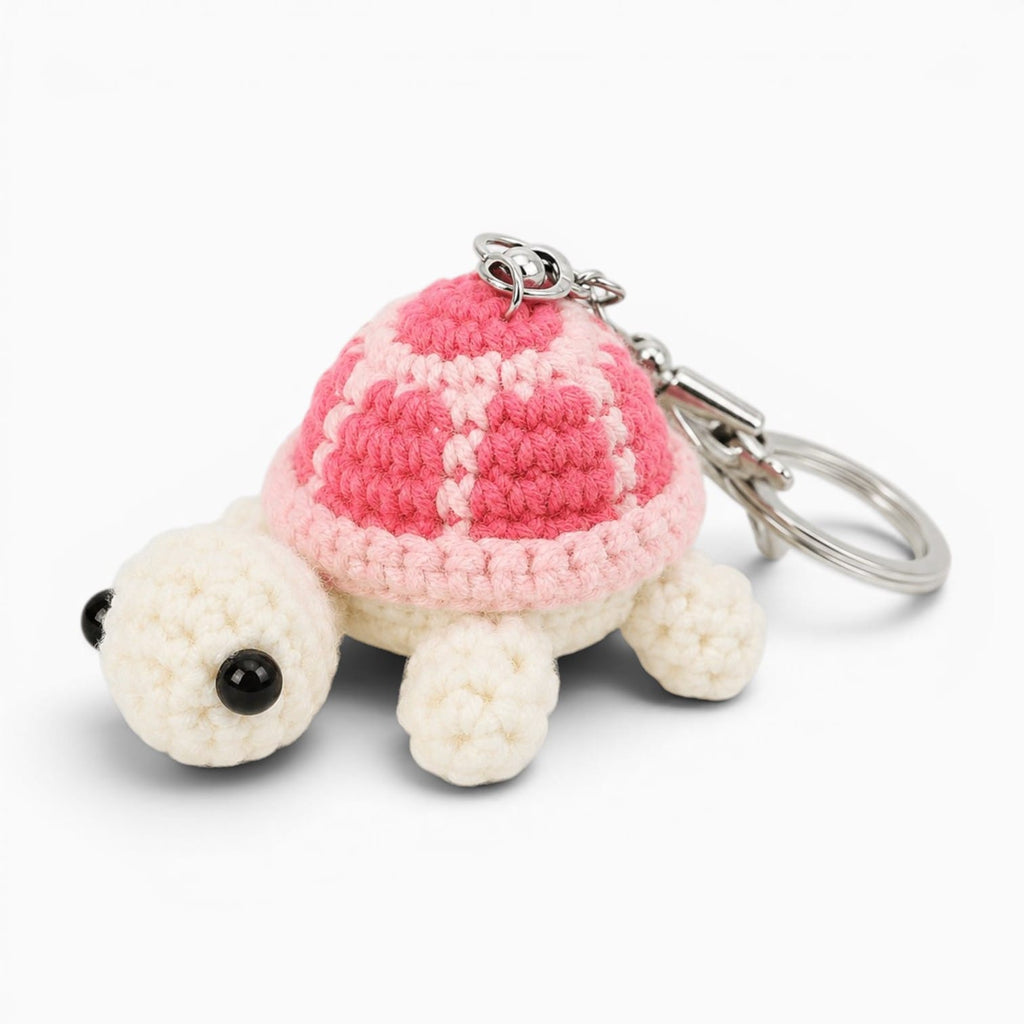 kuscheltierland Rosa Rosa gehäkelter Schildkröten Schlüsselanhänger