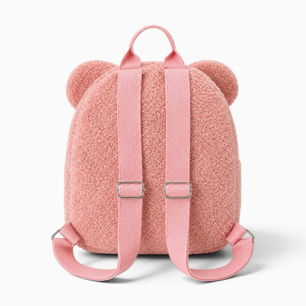kuscheltierland Rosa Rosa Plüsch-Rucksack mit Bärenohren