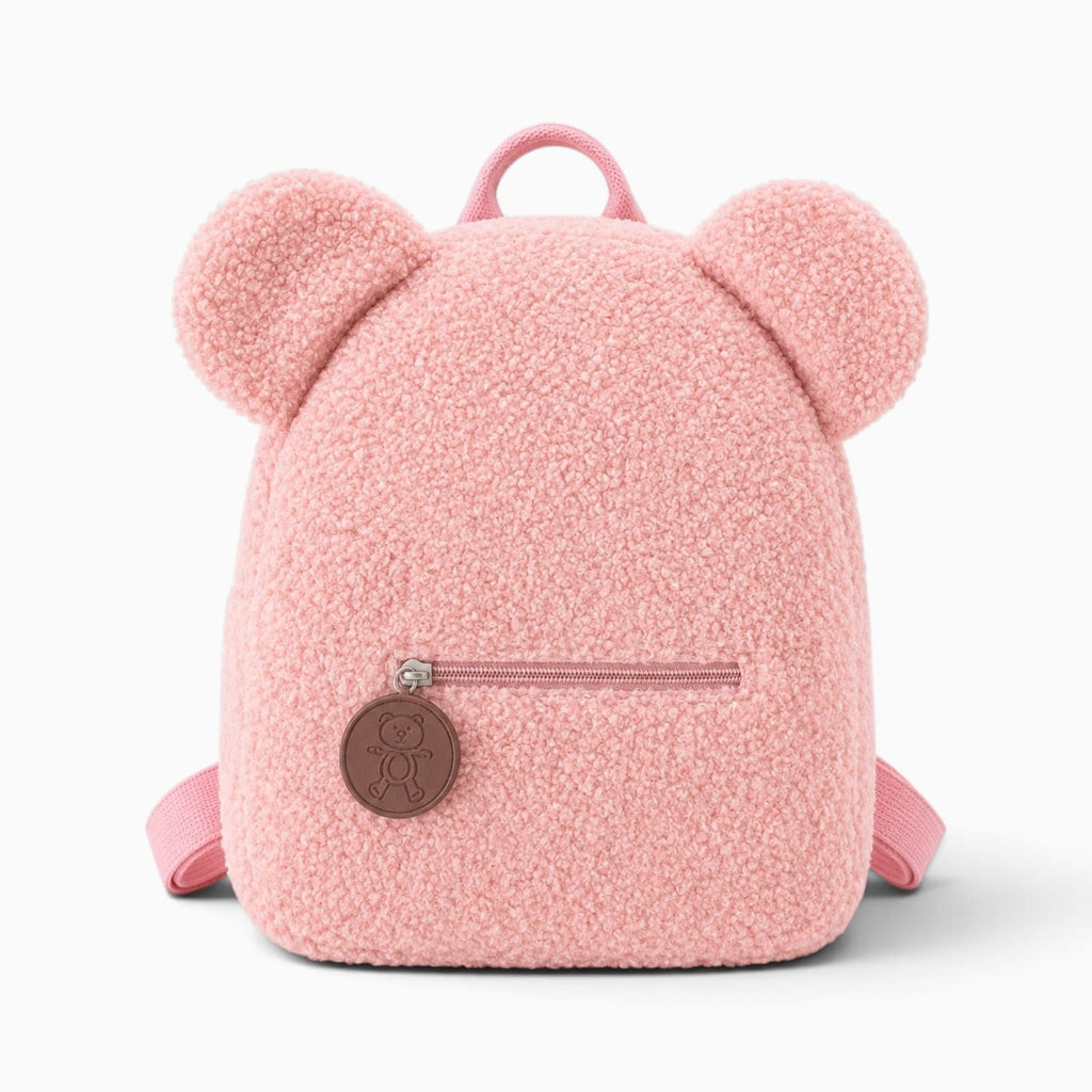 kuscheltierland Rosa Rosa Plüsch-Rucksack mit Bärenohren