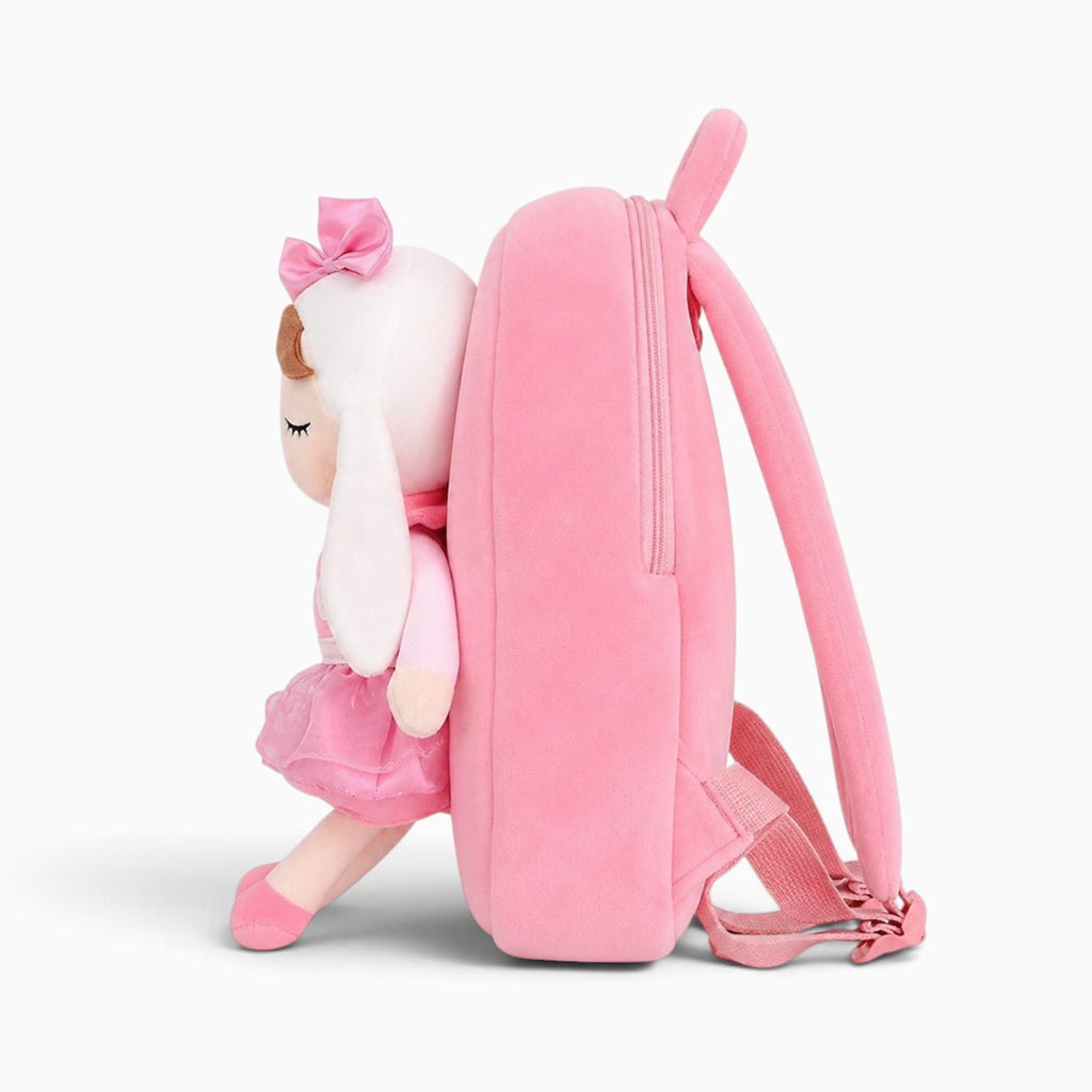 kuscheltierland Rosa Rosa Plüsch-Rucksack mit Hasen-Puppe