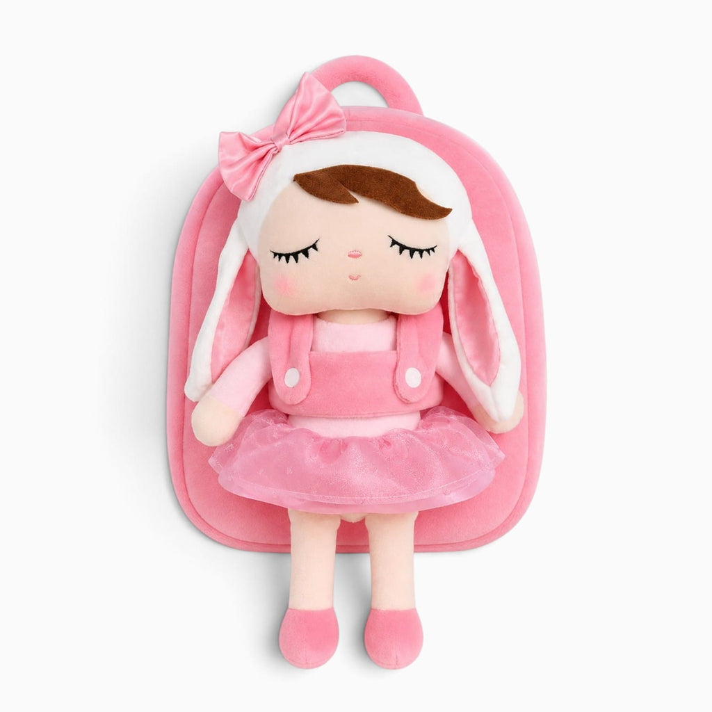 kuscheltierland Rosa Rosa Plüsch-Rucksack mit Hasen-Puppe