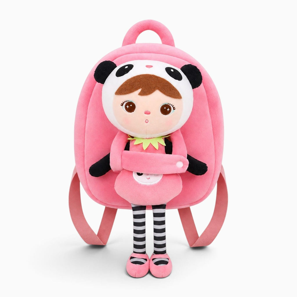 kuscheltierland Rosa Rosa Plüsch-Rucksack mit Panda-Puppe