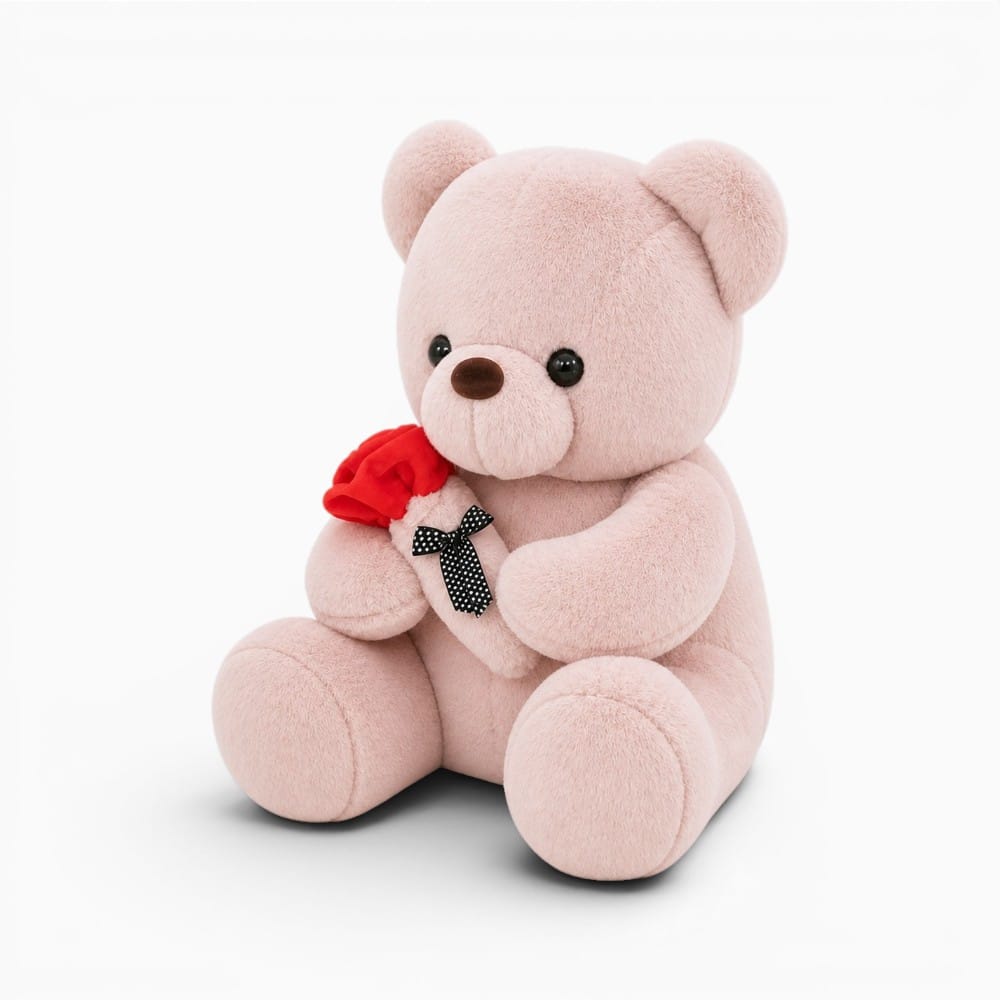 kuscheltierland Rosa Rosa Teddybär Plüschtier mit Rose