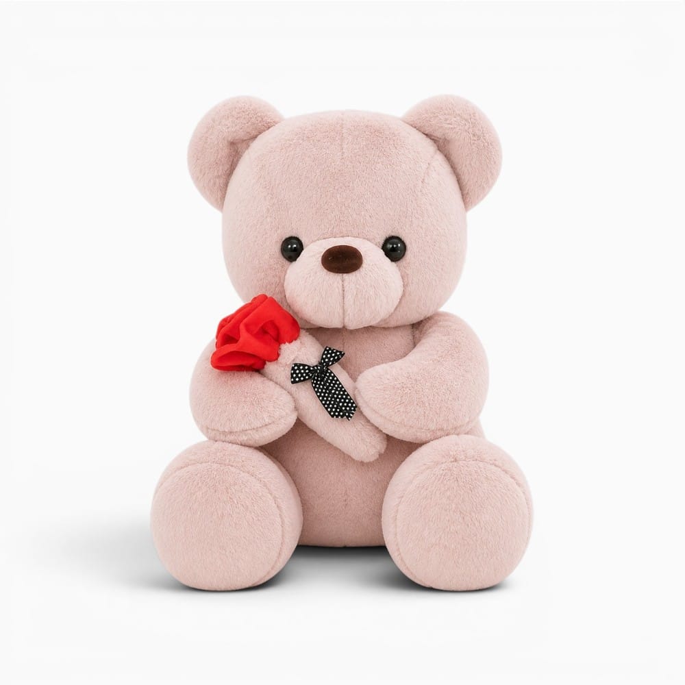 kuscheltierland Rosa Rosa Teddybär Plüschtier mit Rose
