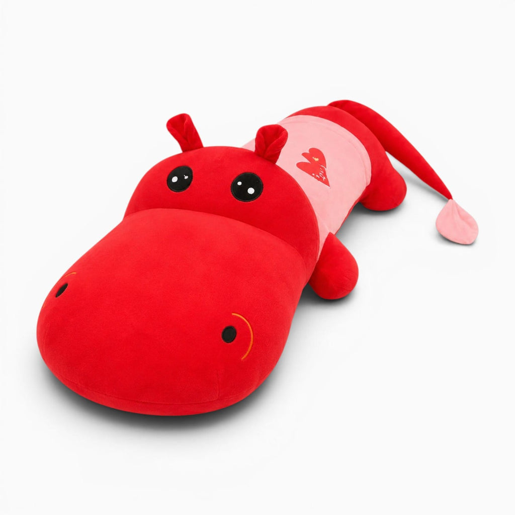 kuscheltierland Rot / 100cm Rotes Nilpferd Kuscheltier XXL