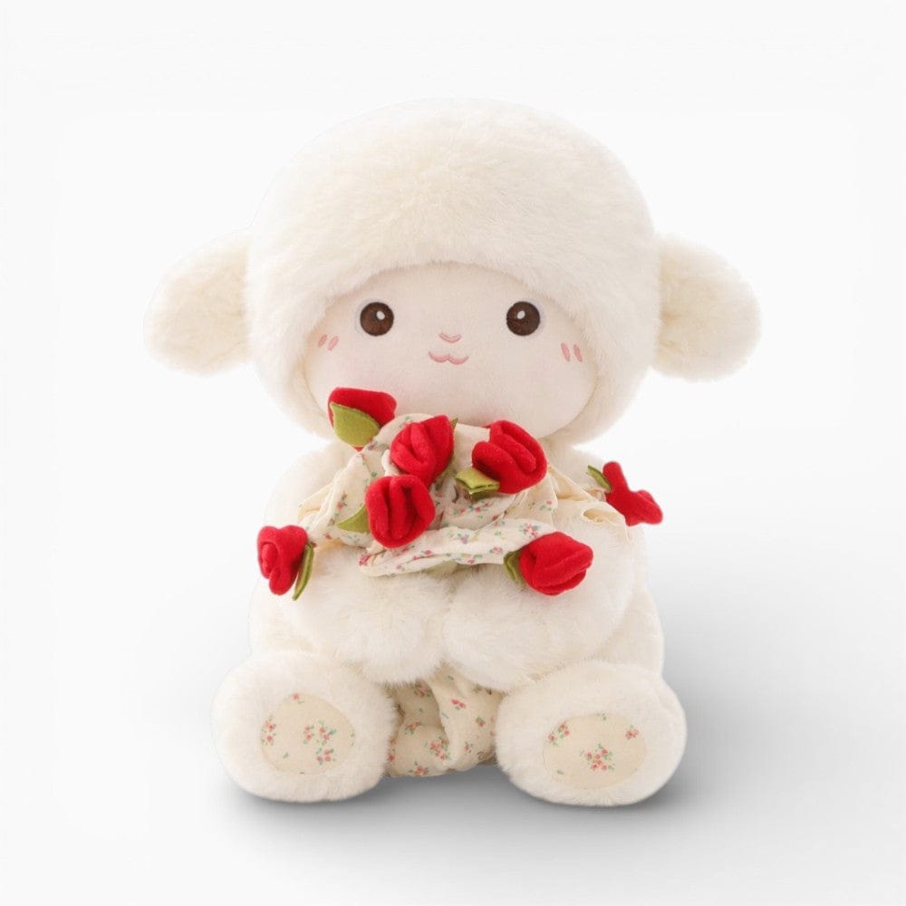 kuscheltierland Schaf Kuscheltier mit Rose niedliches Lamm Stofftier Valentinstagsgeschenk