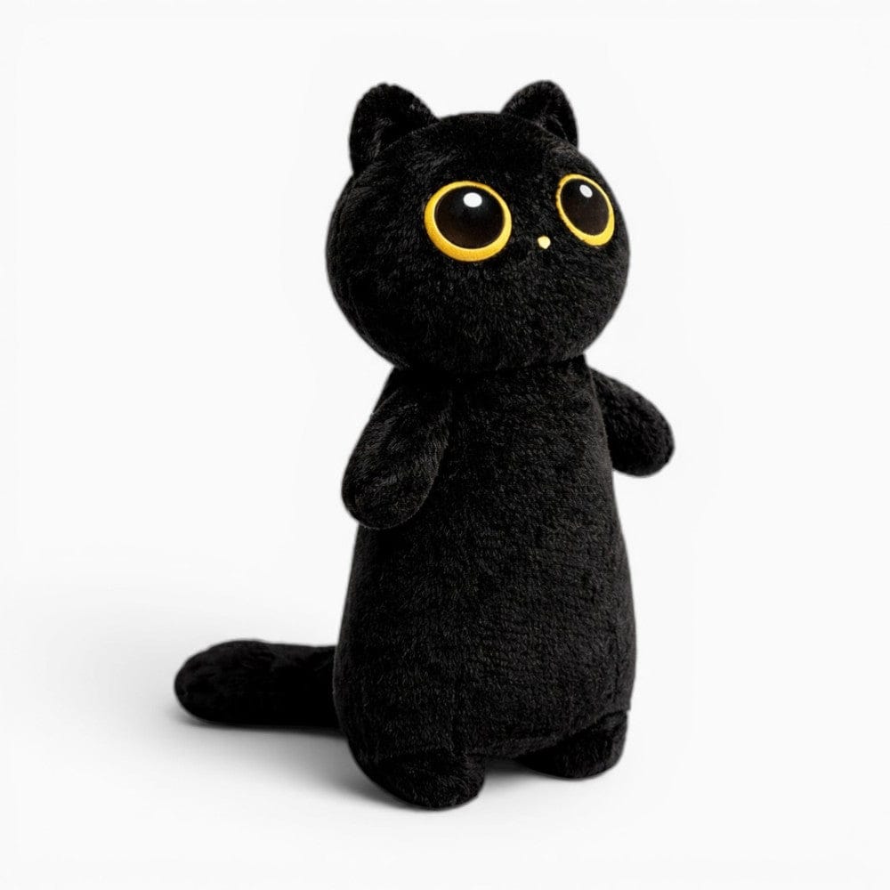 kuscheltierland Schwarz / 35-40cm Schwarze Katze Plüschkissen Kawaii Kuscheltier