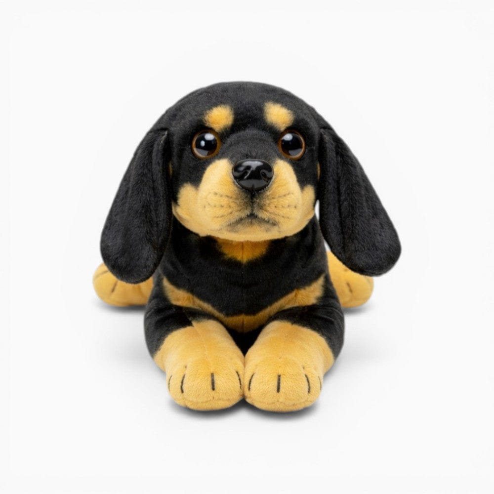 kuscheltierland Schwarz / 50cm Liegender Rottweiler Kuscheltier