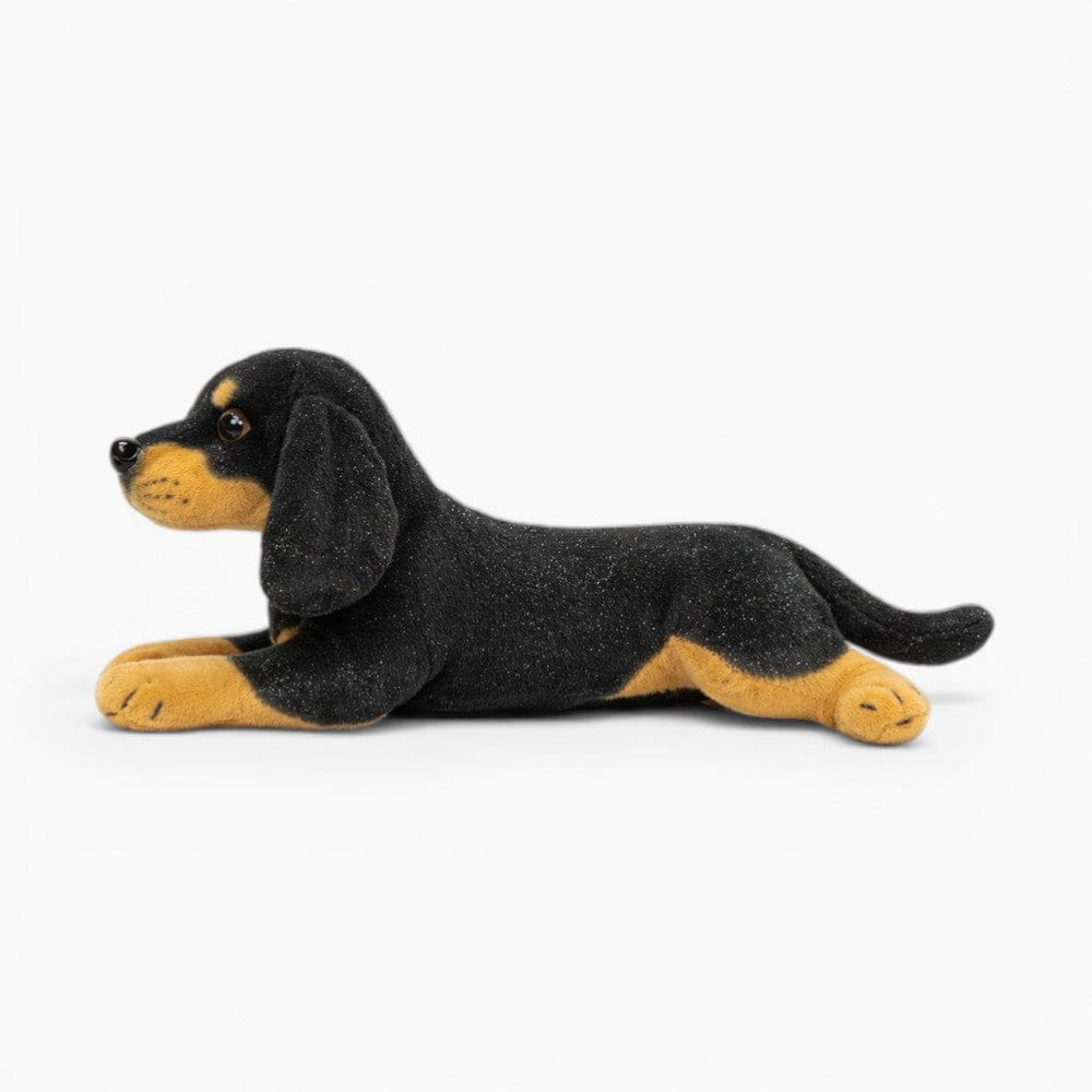 kuscheltierland Schwarz / 50cm Liegender Rottweiler Kuscheltier