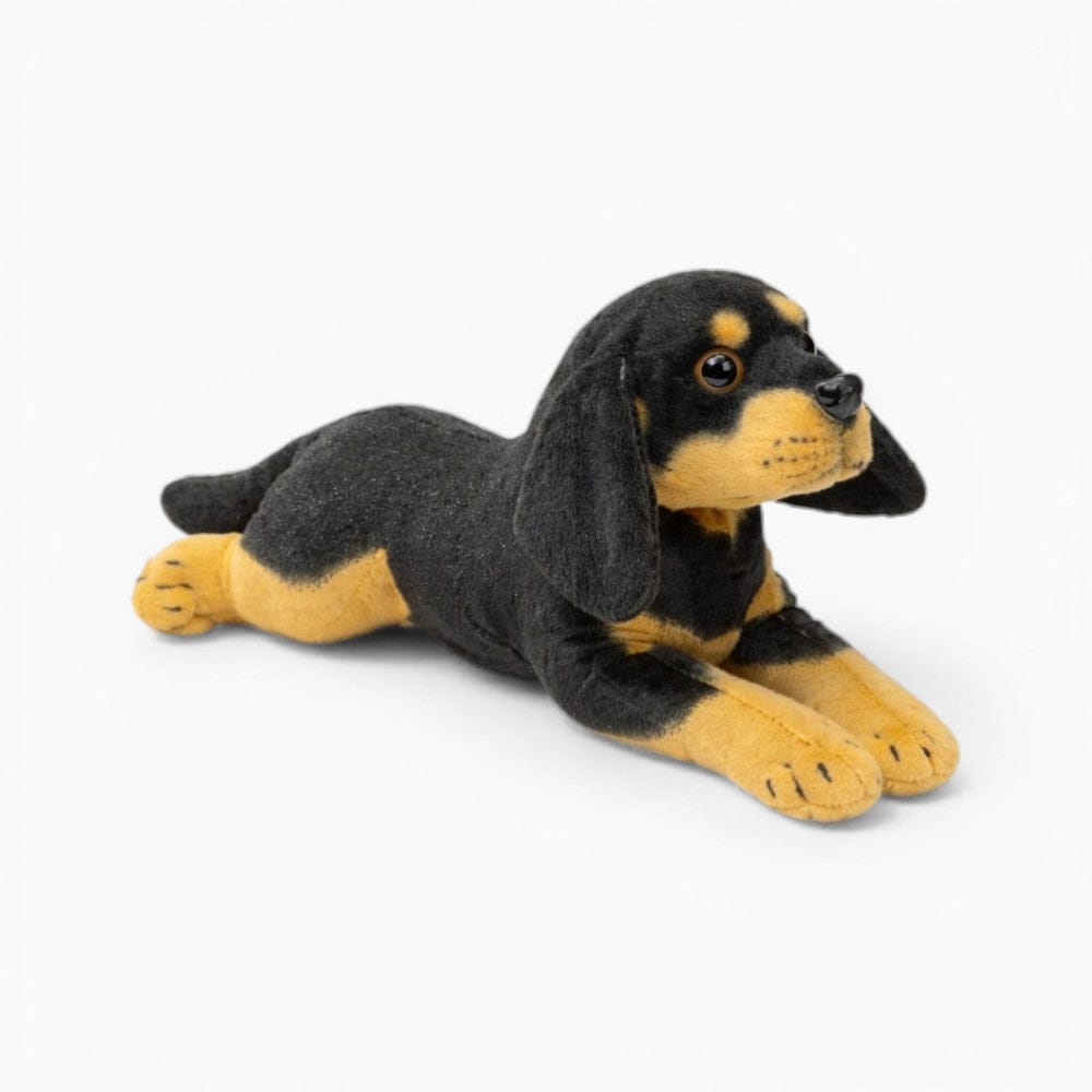 kuscheltierland Schwarz / 50cm Liegender Rottweiler Kuscheltier