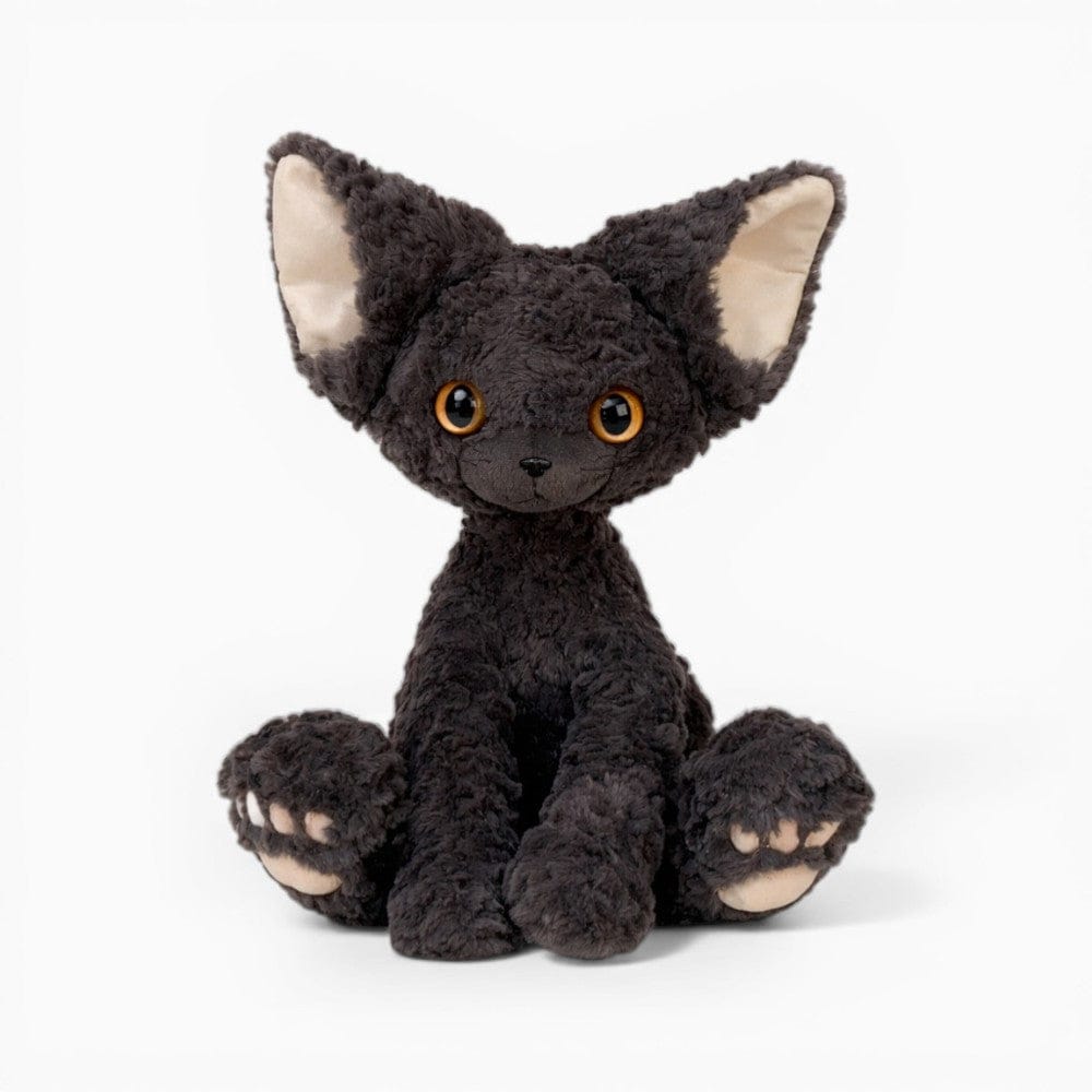 kuscheltierland Schwarz Lockiges schwarzes Katze Kuscheltier