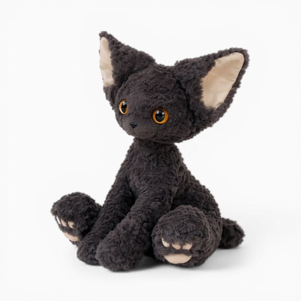 kuscheltierland Schwarz Lockiges schwarzes Katze Kuscheltier