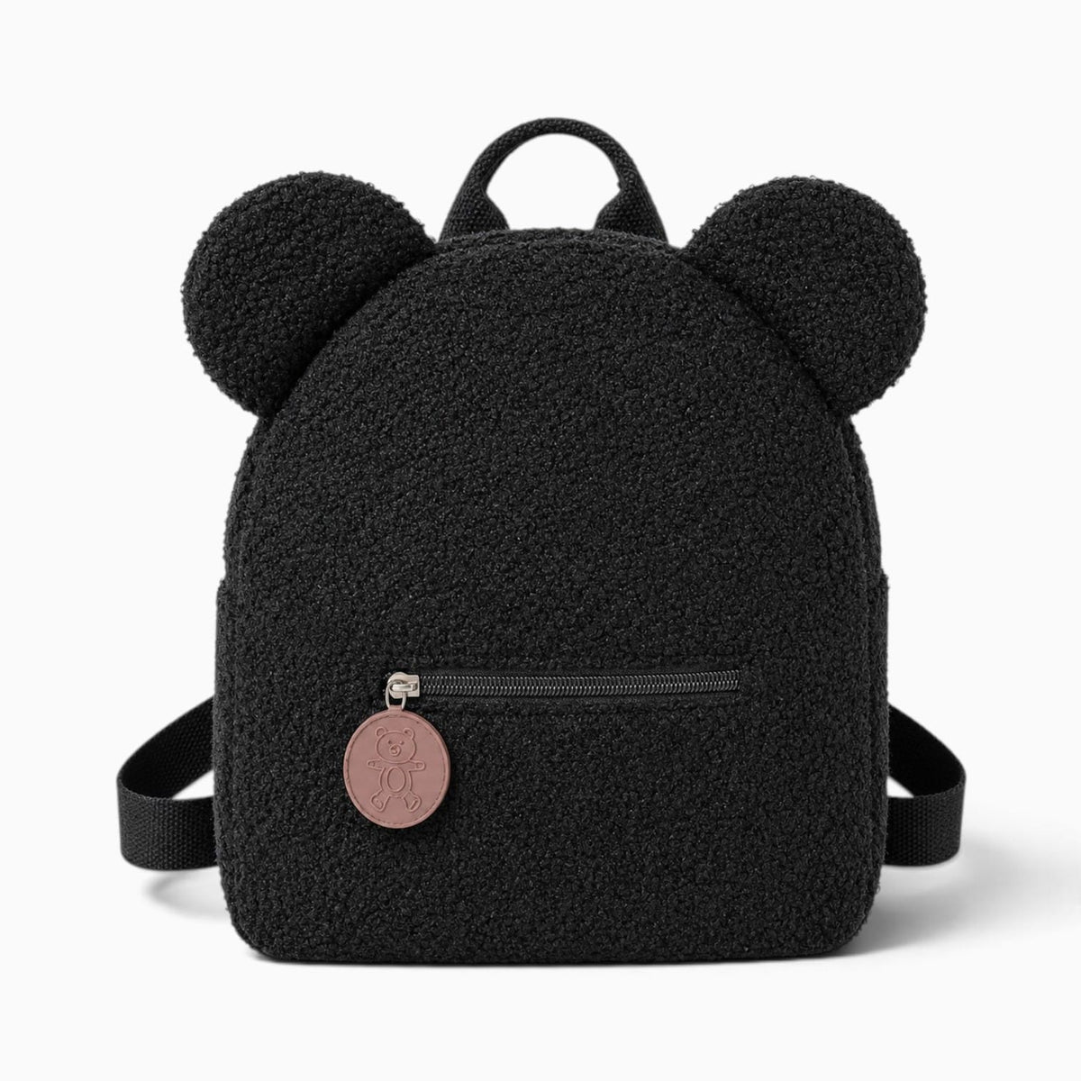 kuscheltierland Schwarz Schwarzer Plüsch-Rucksack mit Bärenohren