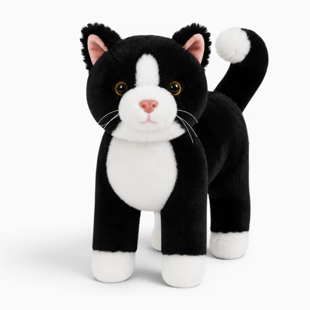 kuscheltierland Schwarz und Weiß / 25cm Schwarz-weißes Katzen Kuscheltier
