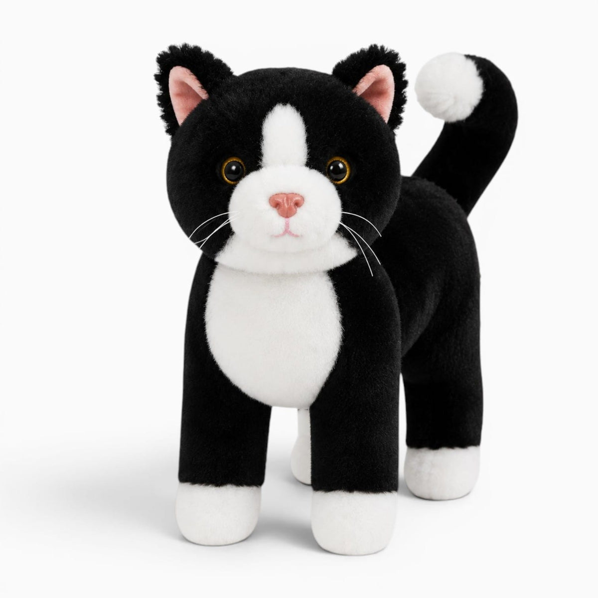 kuscheltierland Schwarz und Weiß / 25cm Schwarz-weißes Katzen Kuscheltier