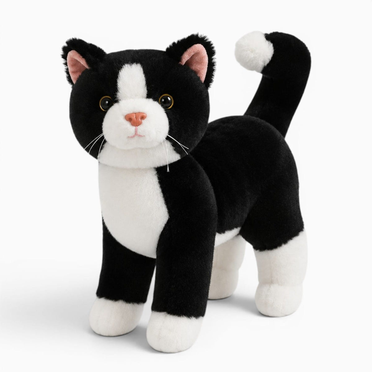 kuscheltierland Schwarz und Weiß / 25cm Schwarz-weißes Katzen Kuscheltier