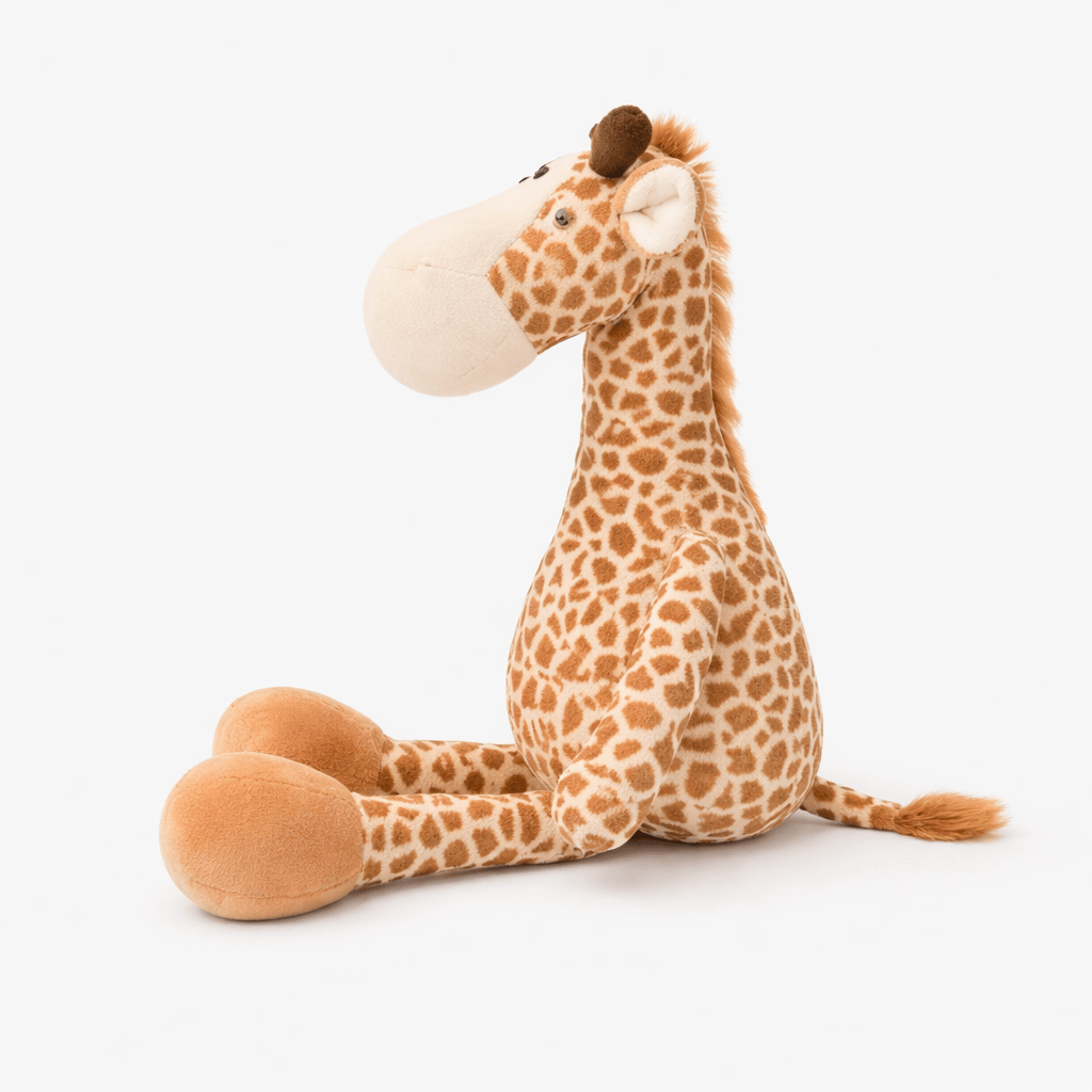 kuscheltierland Sitzendes Giraffen Kuscheltier mit großen Hufen