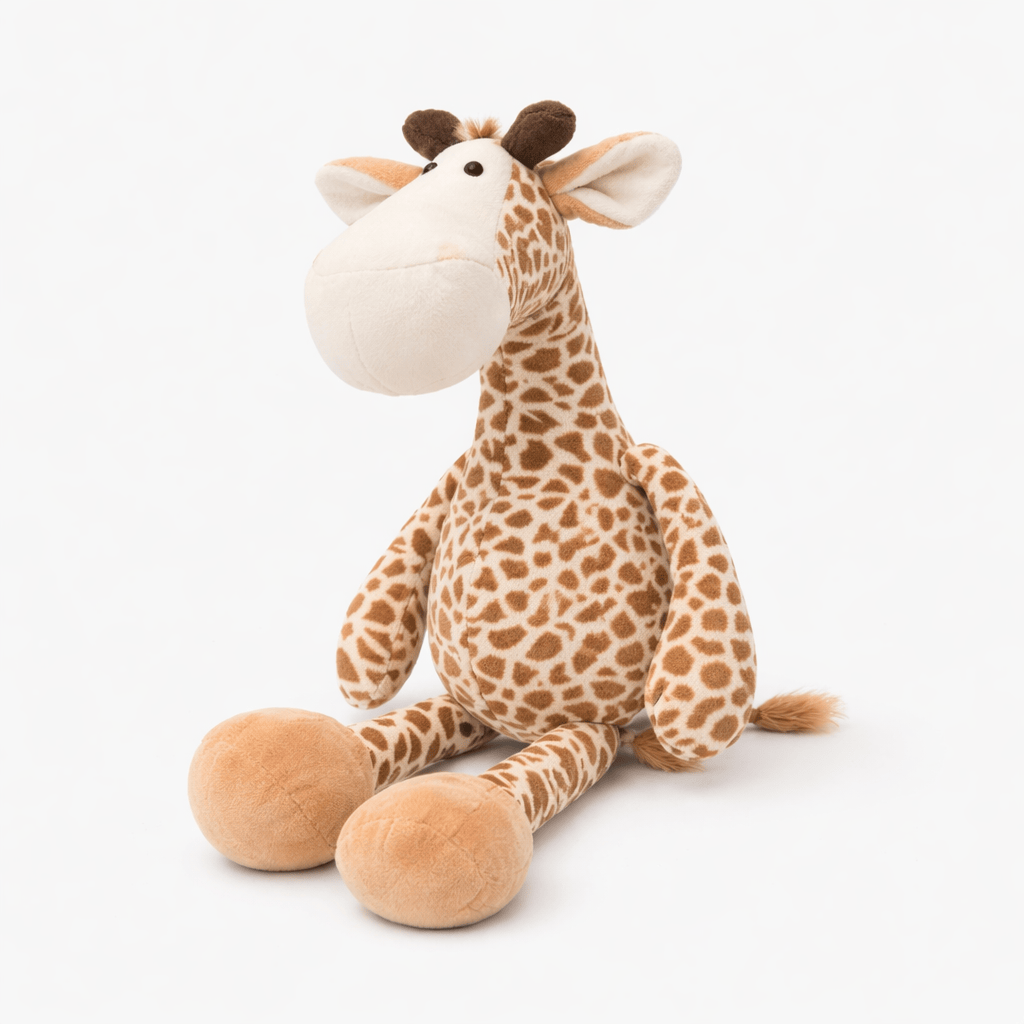 kuscheltierland Sitzendes Giraffen Kuscheltier mit großen Hufen