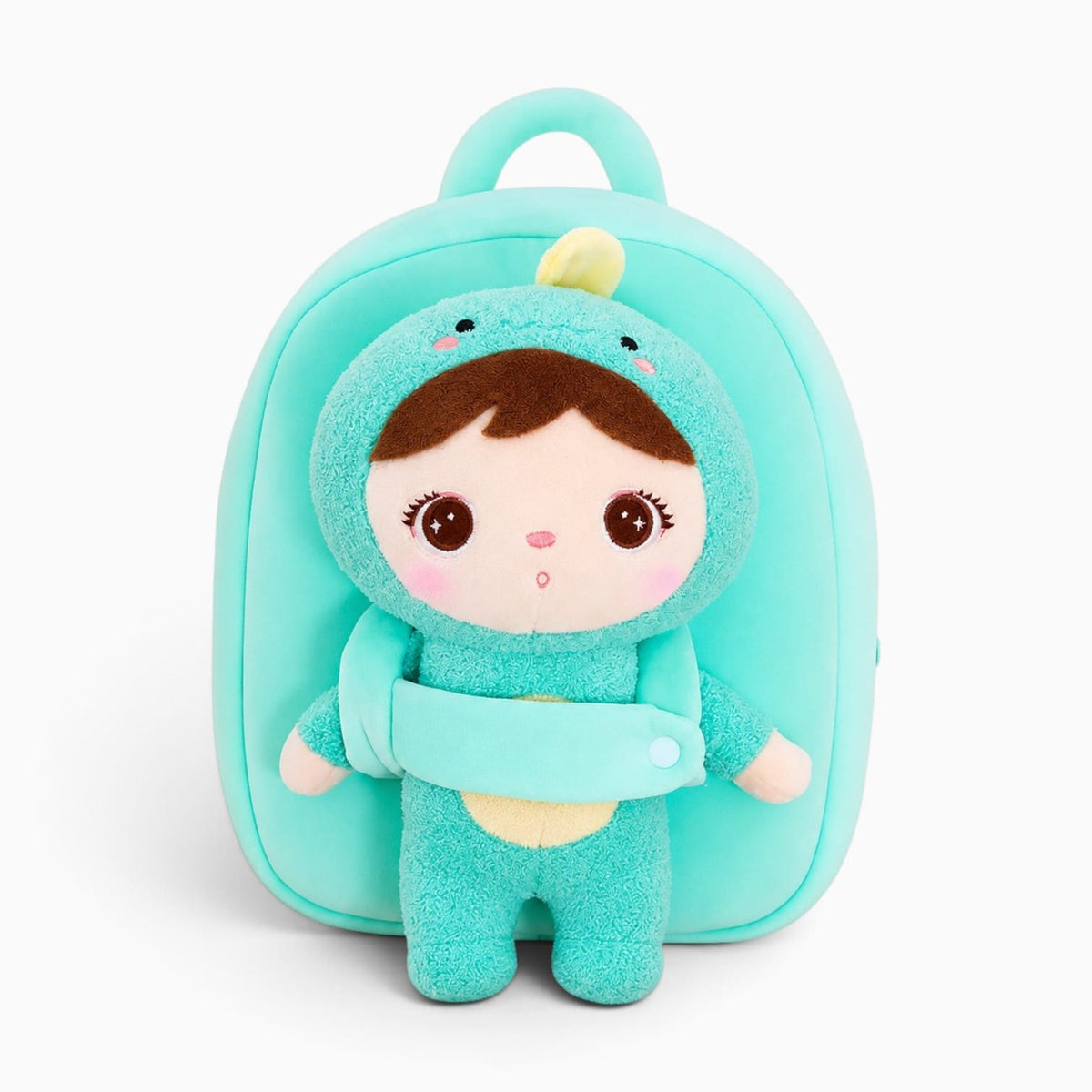 kuscheltierland Türkis Türkiser Plüsch-Rucksack mit Puppe