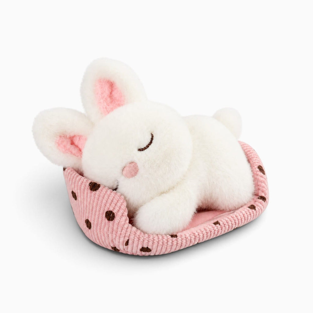 kuscheltierland Weiß / 14cm Kleines Kaninchen-Kuscheltier in einem Körbchen