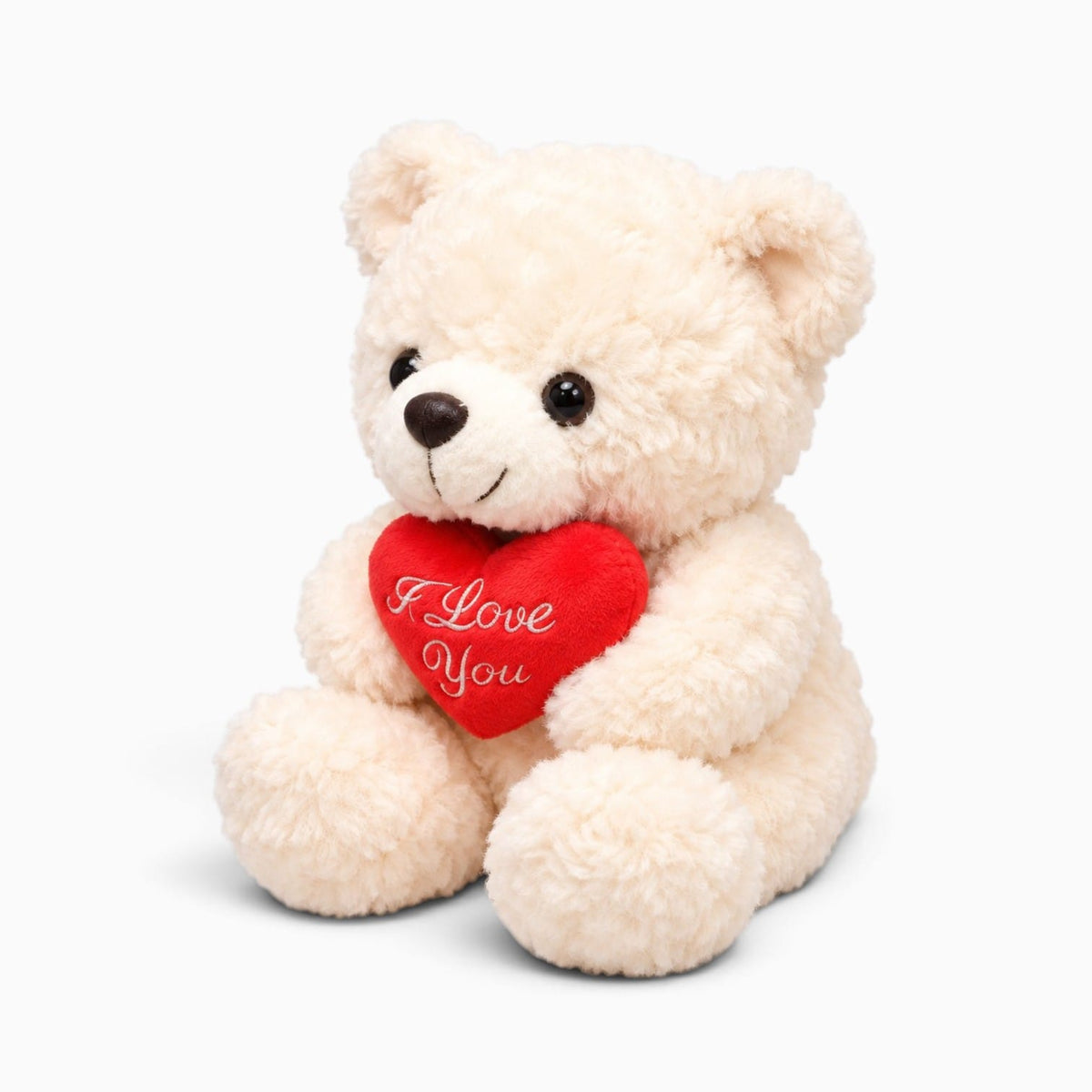 kuscheltierland Weiß / 16cm Teddybär-Kuscheltier Weiß mit rotem Herz