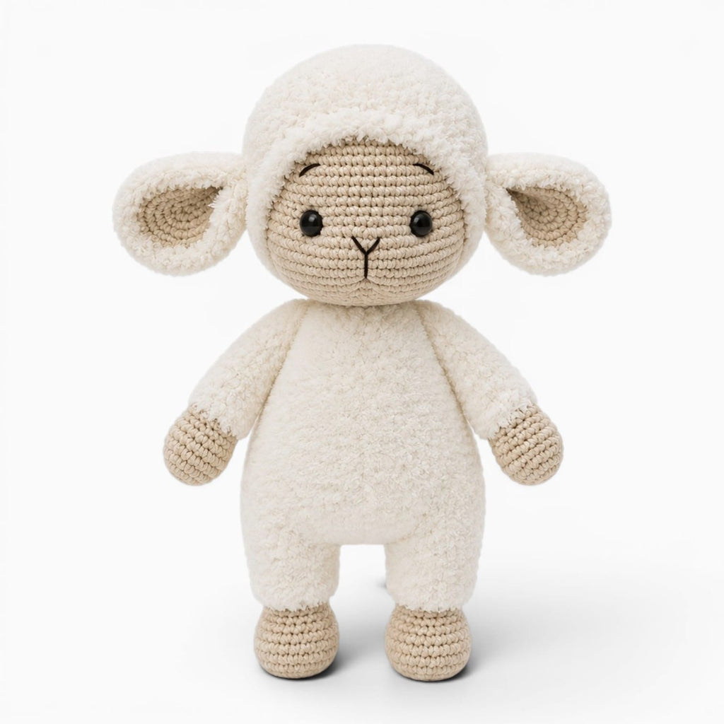 kuscheltierland Weiß / 22cm Gehäkeltes Schaf Kuscheltier