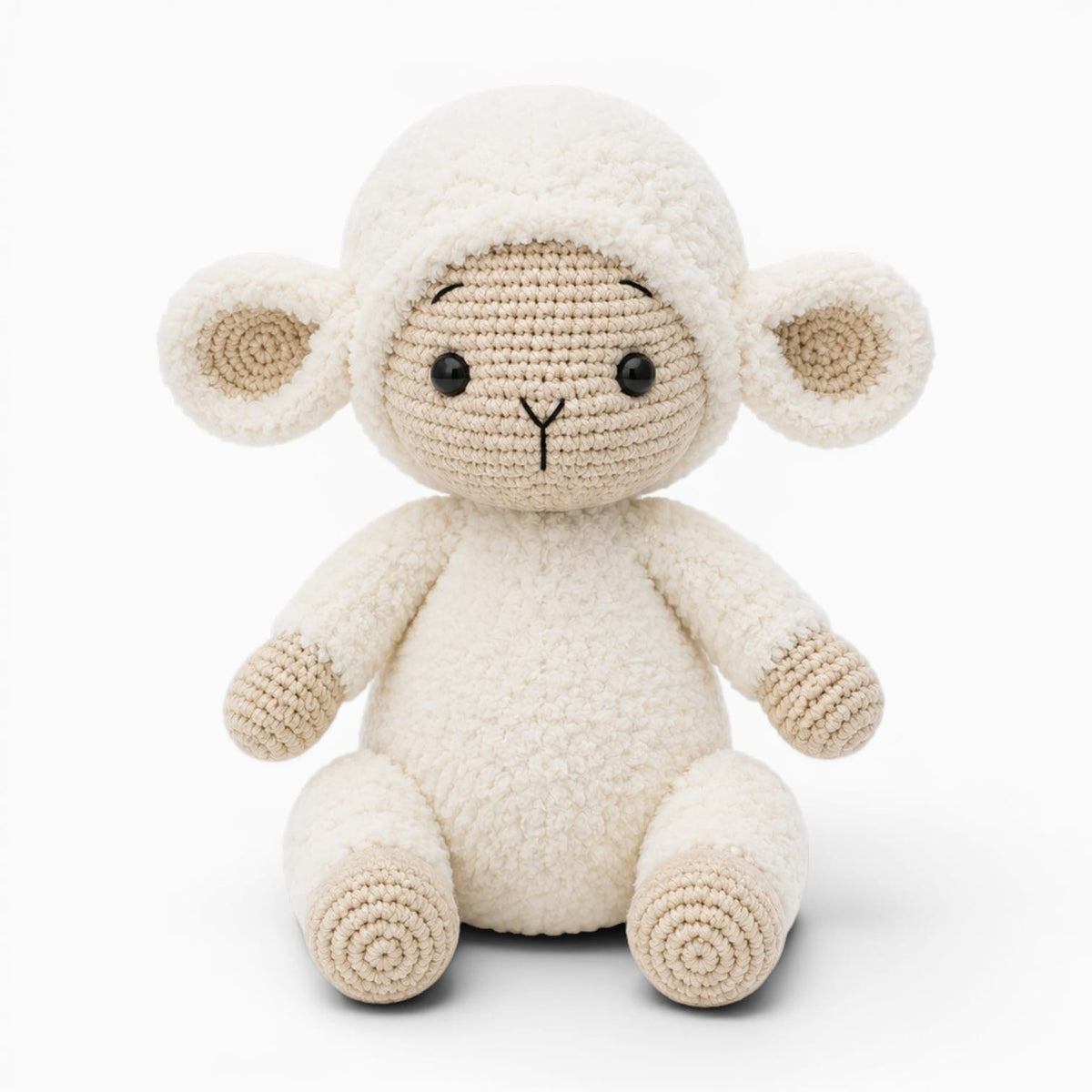 kuscheltierland Weiß / 22cm Gehäkeltes Schaf Kuscheltier