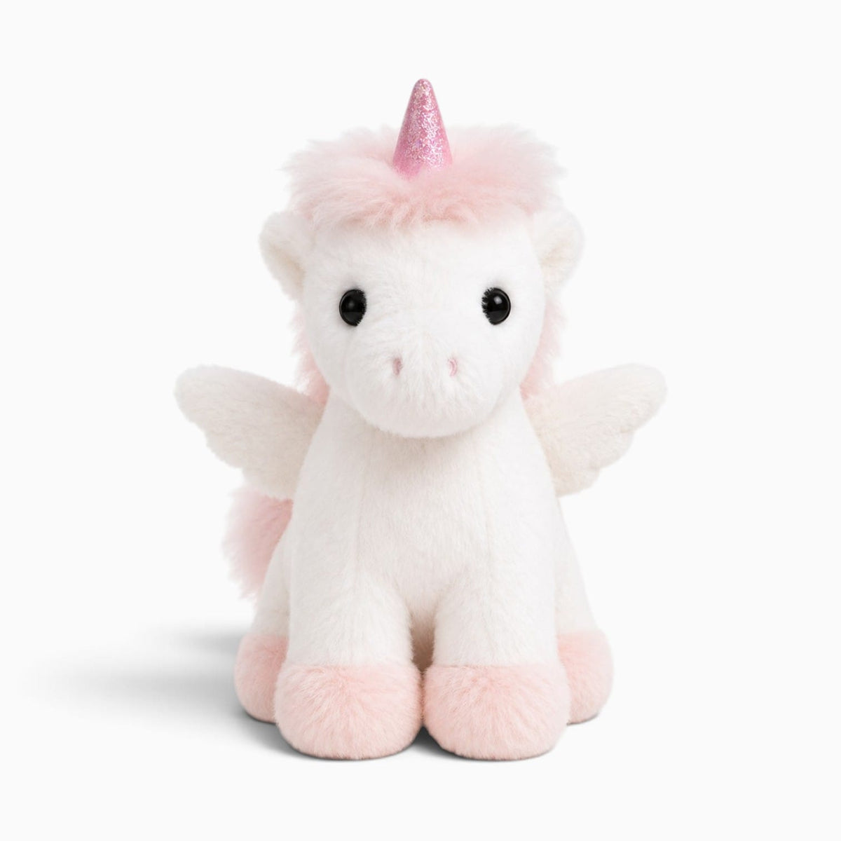 kuscheltierland Weiß / 25cm Kleines weiß-rosa Einhorn-Kuscheltier