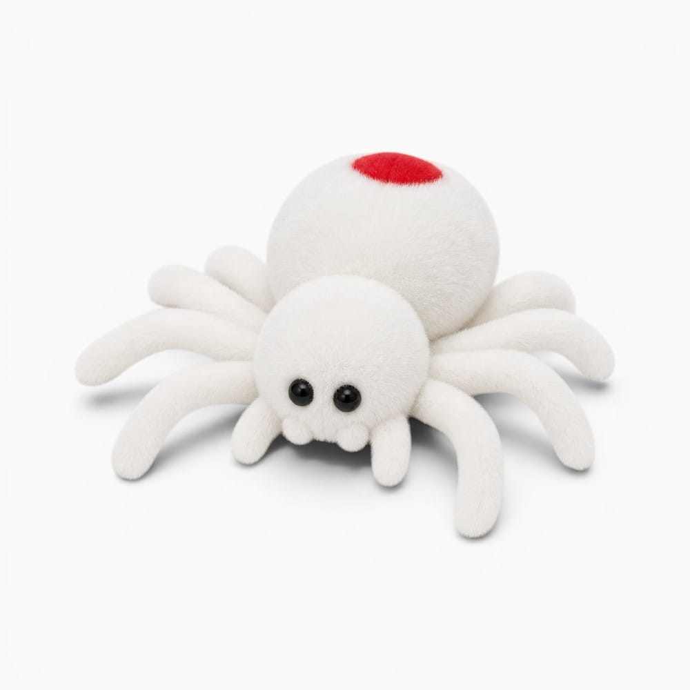 kuscheltierland Weiß 25cm Simulation Black Spider Toy Doll Crawling Spider Doll Plush Cute Reptile Plush Toy Doll Halloween Kids Gifts