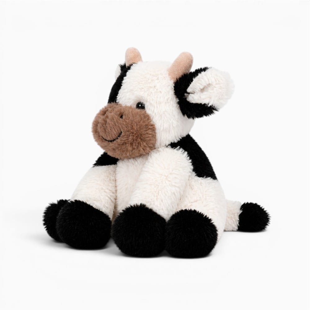 kuscheltierland Weiß / 30cm 7.87in Cuddly Cow Plush Toy Soft Snuggly Stuffed Animal for Children Cute Silly Cow Doll Kawaii Cattle Plush Kids Birthday Gifts