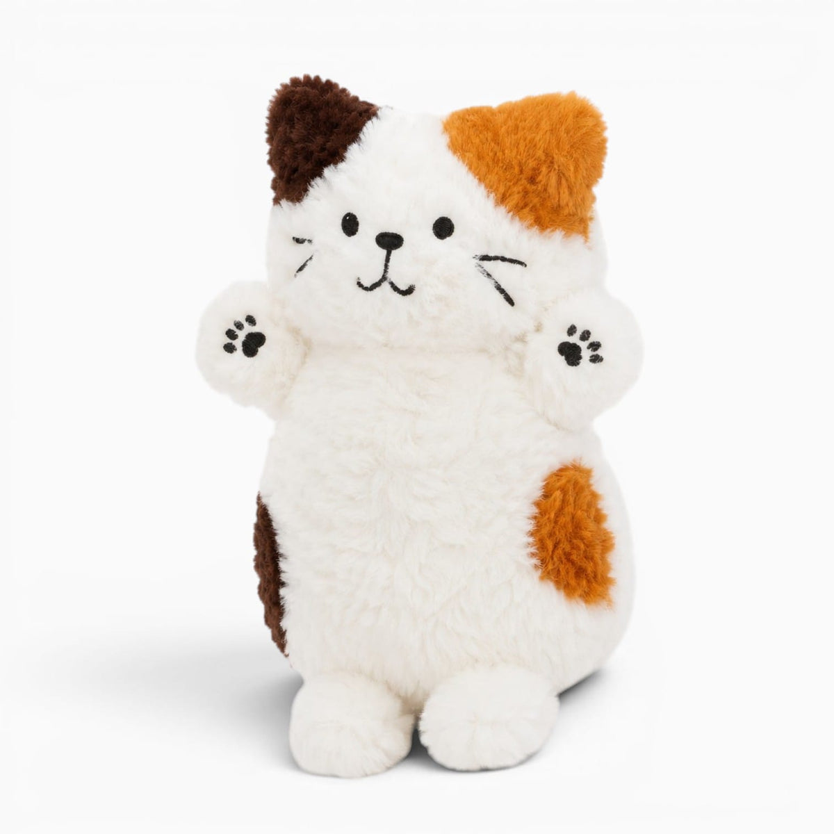 kuscheltierland Weiß / 30cm Weißes Katzen Kuscheltier mit braunen Flecken