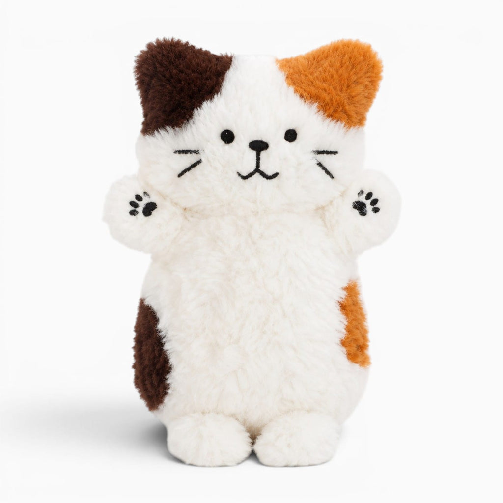 kuscheltierland Weiß / 30cm Weißes Katzen Kuscheltier mit braunen Flecken