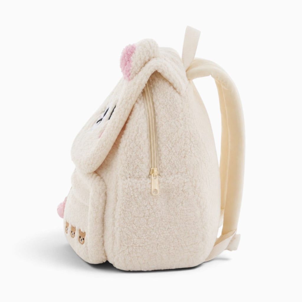 kuscheltierland Weiß / 30x30x10cm Weißer Plüsch-Rucksack mit Bärenmotiv