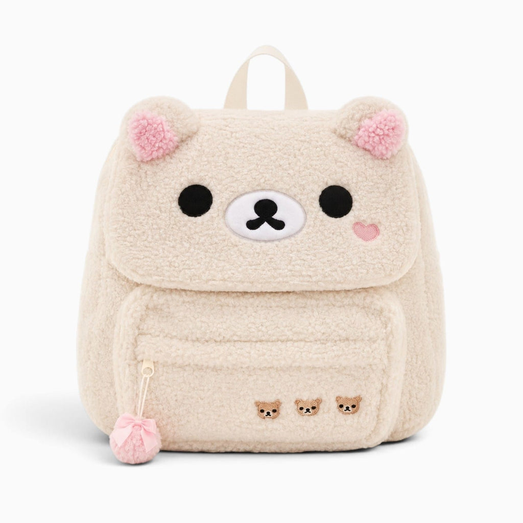 kuscheltierland Weiß / 30x30x10cm Weißer Plüsch-Rucksack mit Bärenmotiv