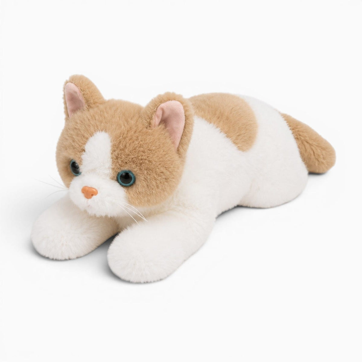 kuscheltierland Weiß / 40cm Beige-weißes Katzen Kuscheltier