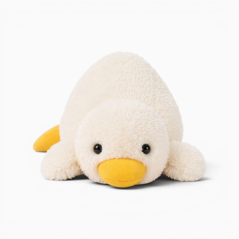 kuscheltierland Weiß / 45cm 45-75CM Cute Cartoon Anime Party Pose Yellow Duck Stuffed Toy Kawaii Duck Children's Soothing Doll Pillow Handmade Birthday Gift