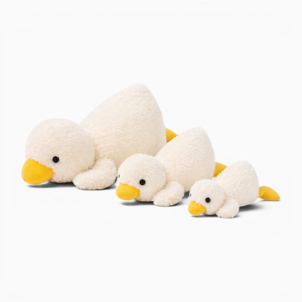kuscheltierland Weiß / 45cm 45-75CM Cute Cartoon Anime Party Pose Yellow Duck Stuffed Toy Kawaii Duck Children's Soothing Doll Pillow Handmade Birthday Gift